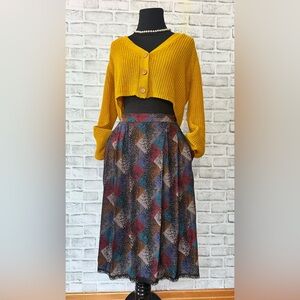 Jonathan Martin Vintage Geometric Multicolor A-Line Skirt Size S